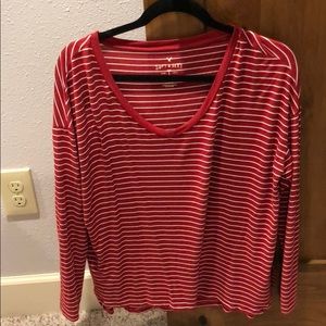 Soft & sexy red striped shirt